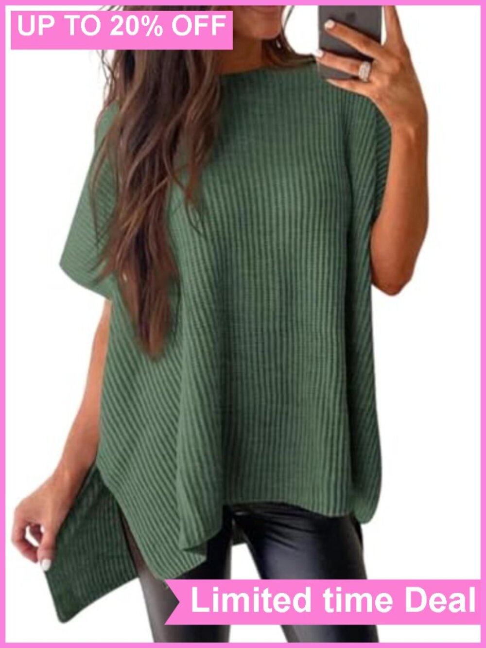 Womens Short Sleeve Crewneck Sweater Lightweight Pullover Knit Tunic Top Casual